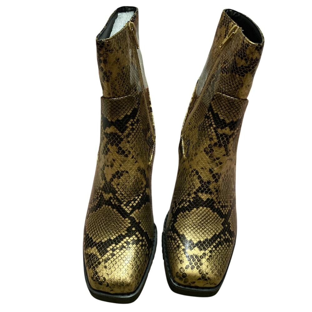 Gold Snake Skin Boots Womens 9 New